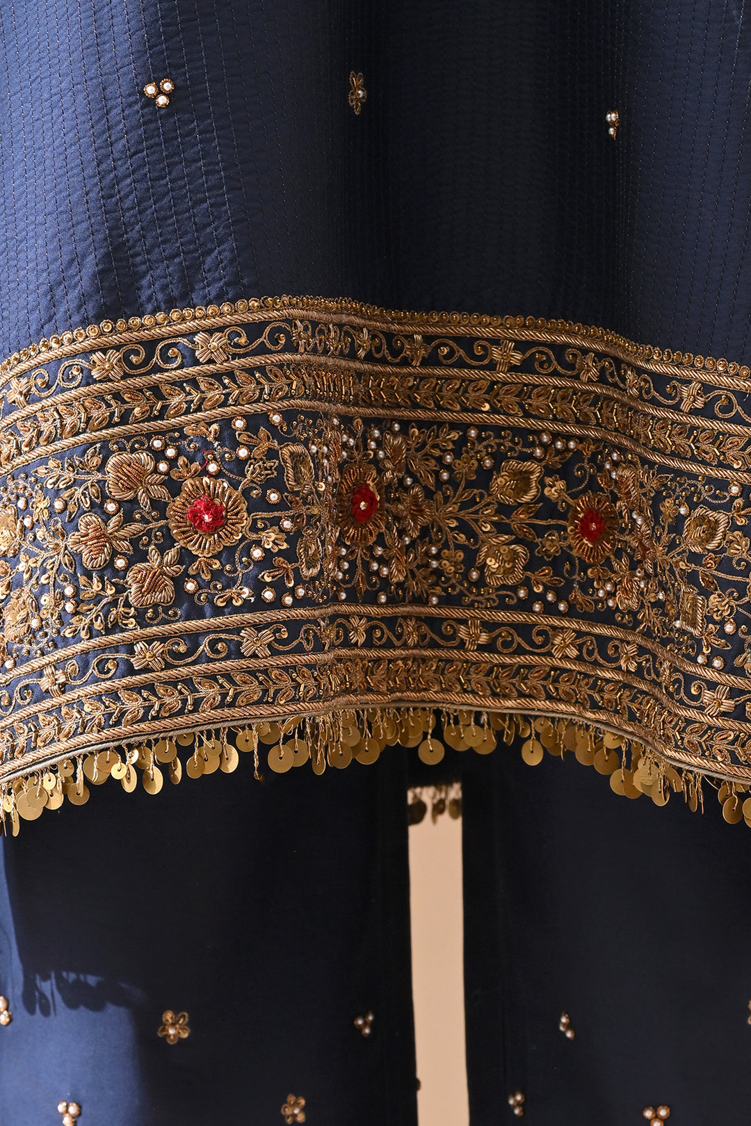Deep Navy Ornate Embroidered Suit Set