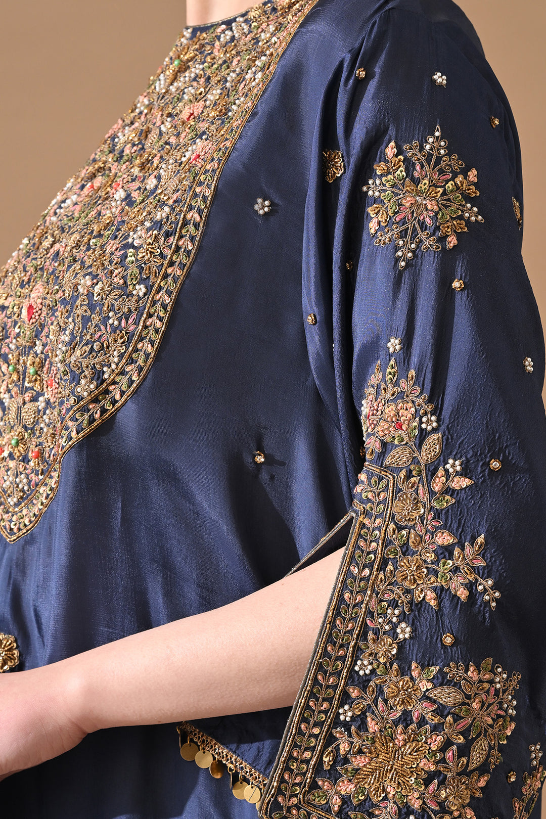 Navy Blue Classic Hand Embroidered Kurta Set