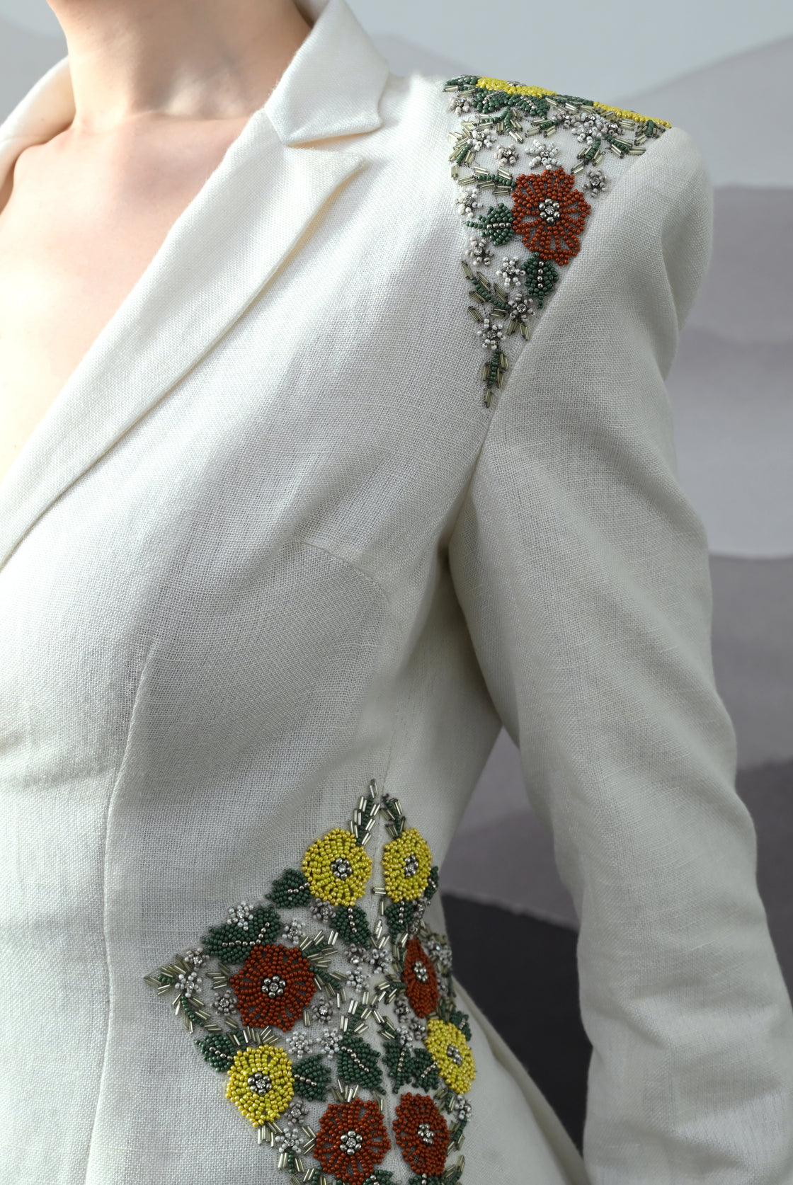 Ivory Dress Crafted with Delicate Embroidered Accents