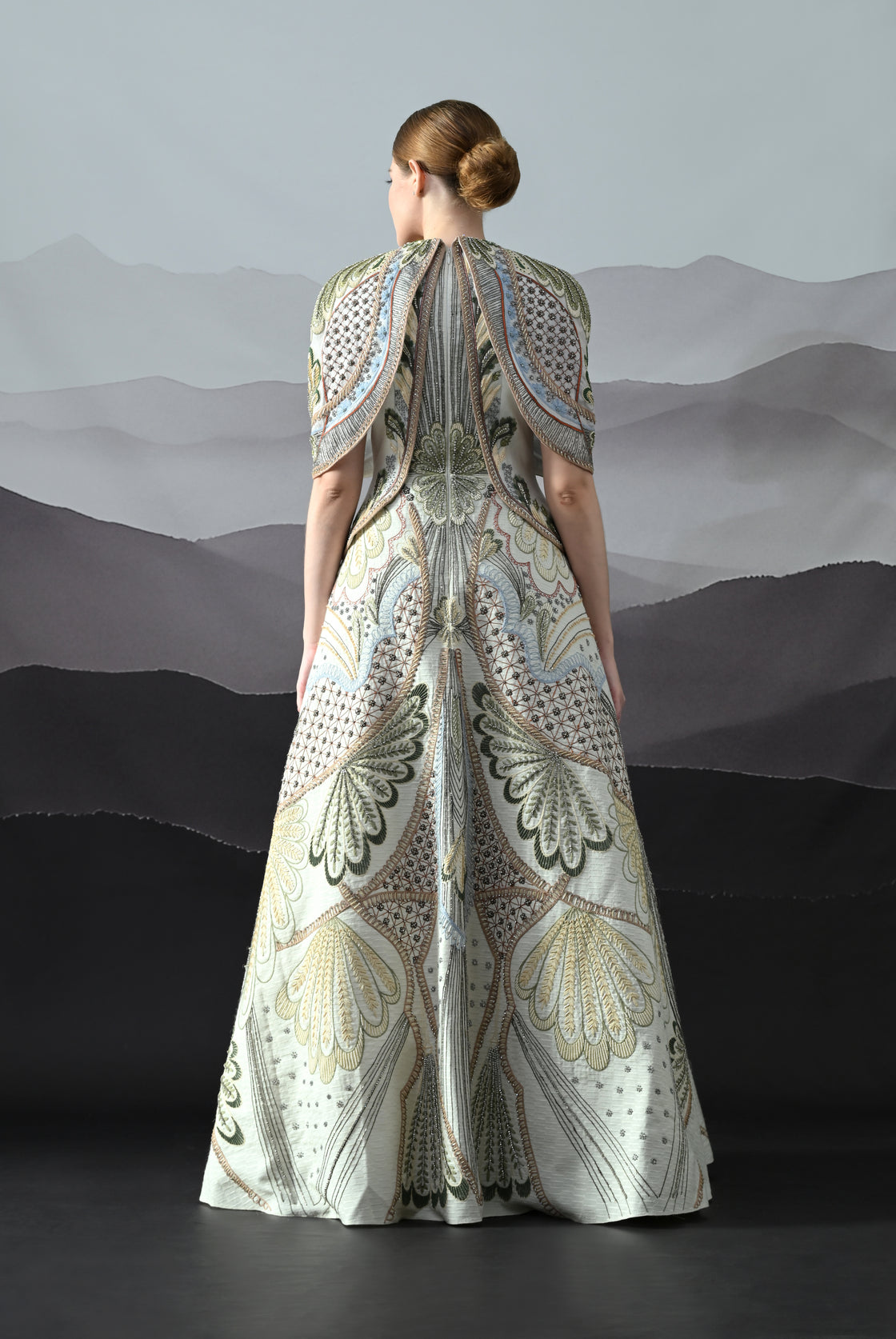 Ivory Couture Gown with Layered Textures