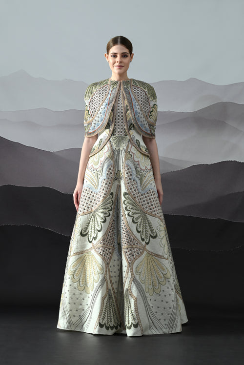 samant chauhan embroidered shirt dress Samant Chauhan Embroidered Colorblock Shirt Dress