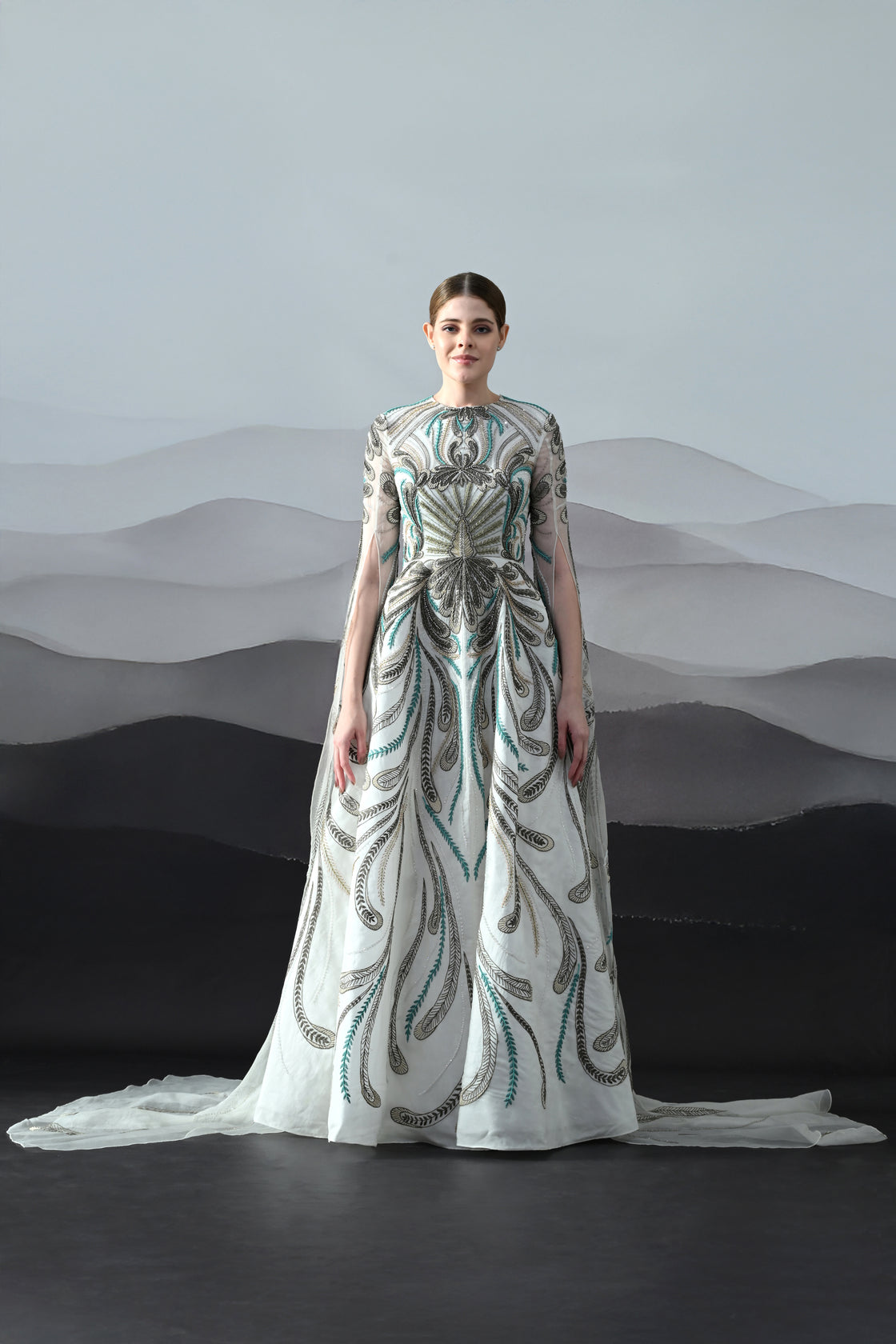 Ivory Gown Defined by Handworked Vines