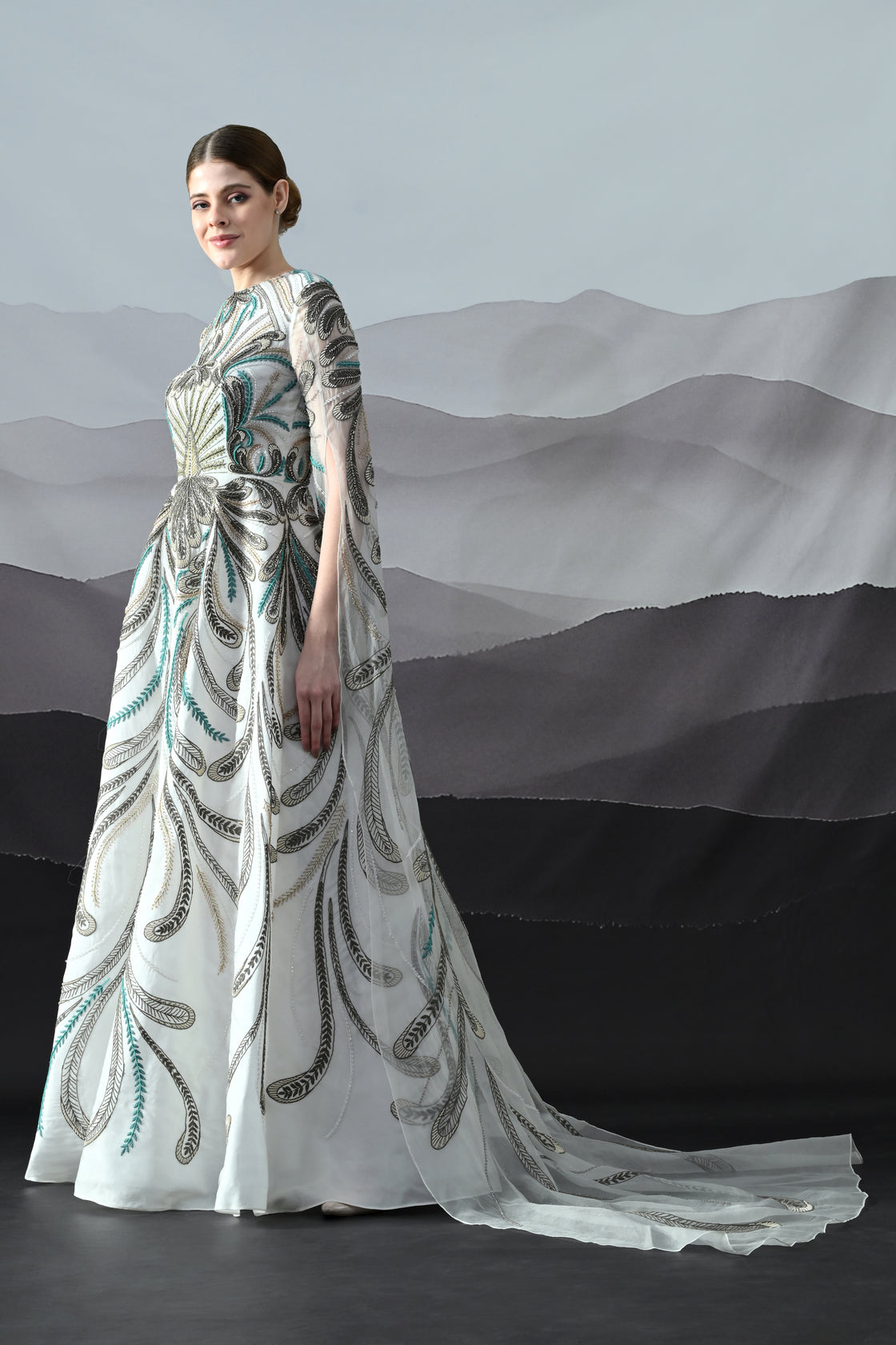 Ivory Gown Defined by Handworked Vines