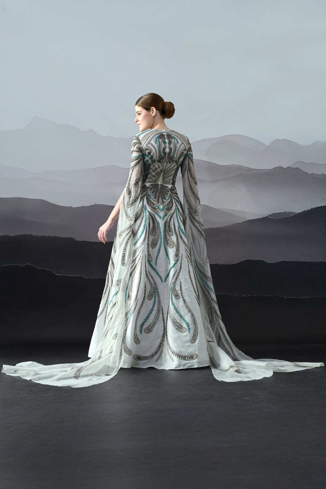 Ivory Gown Defined by Handworked Vines