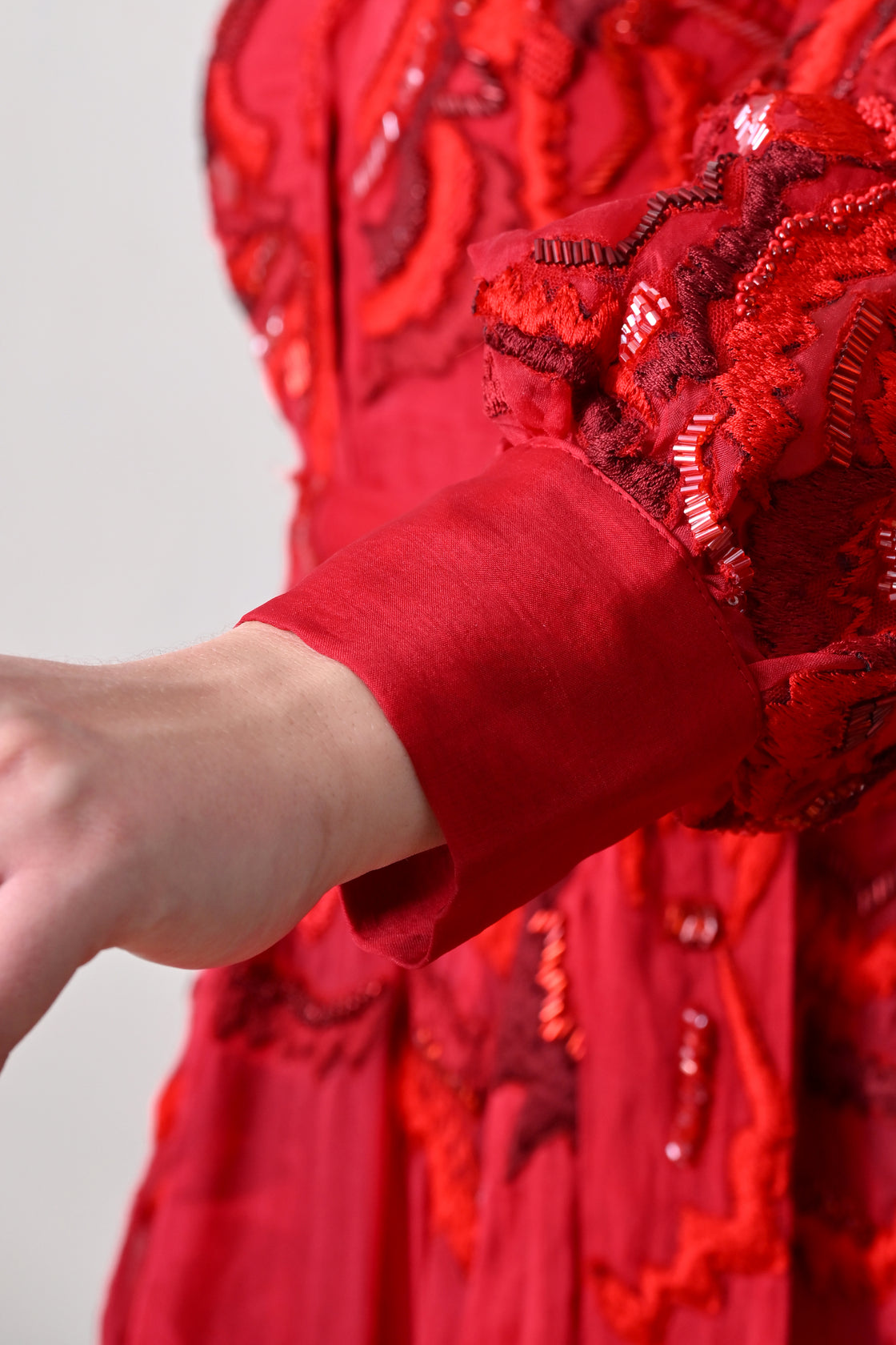 Scarlet Red Embroidered Gown