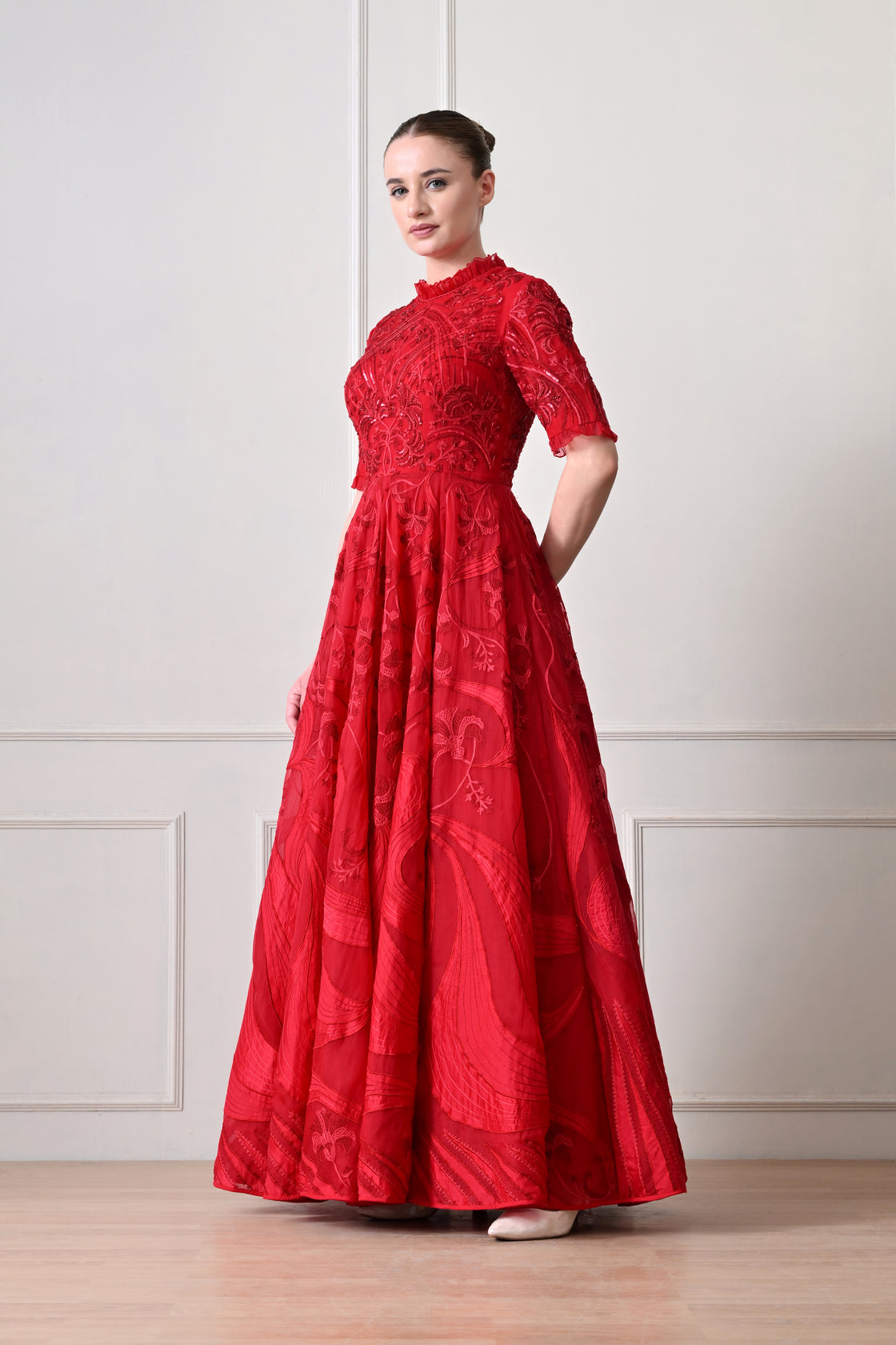 Scarlet Grace Cotton Silk Corset Gown