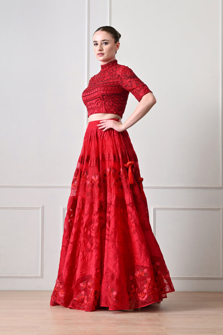 Crimson Aura Lehenga Set