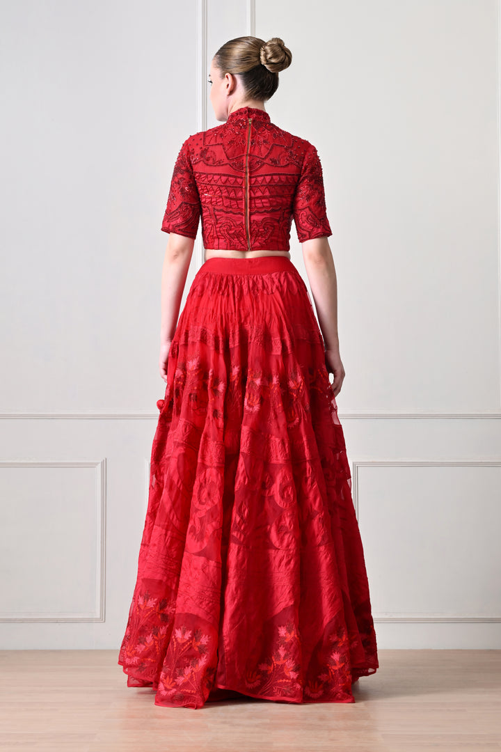 Crimson Aura Lehenga Set