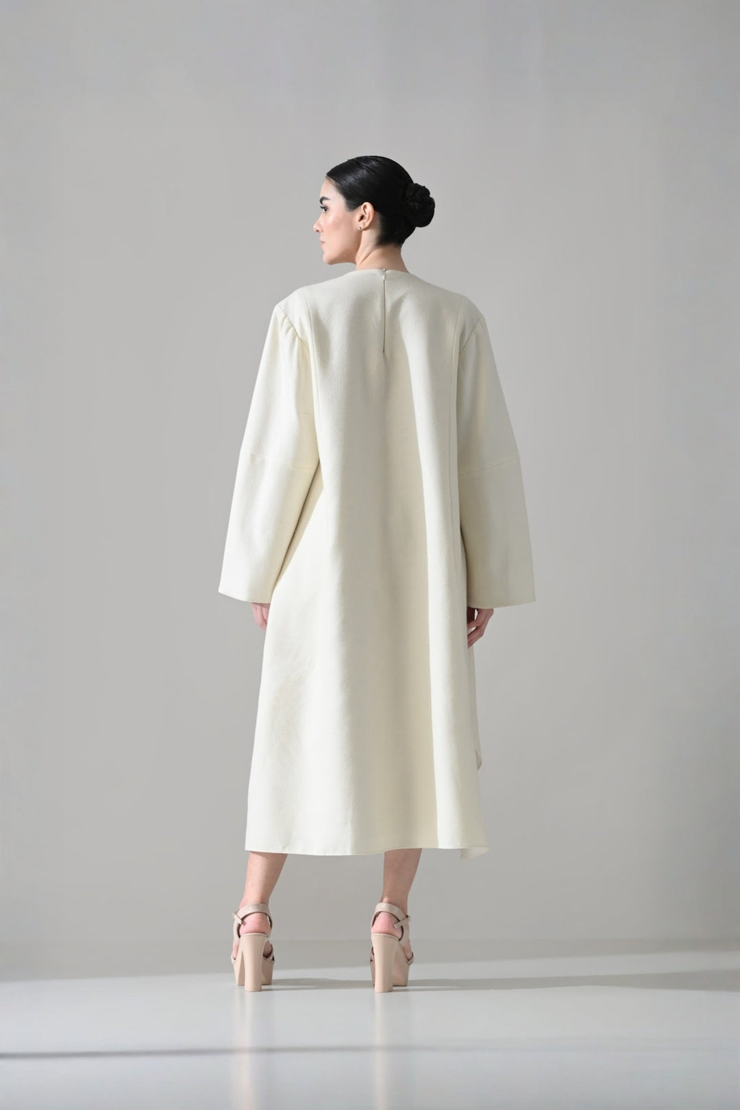Ivory Dress with Embroidered Motifs
