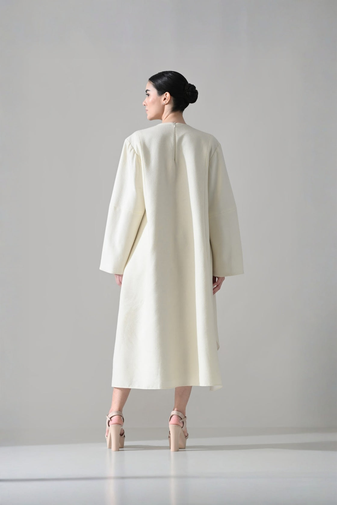 Ivory Dress  With Embroidered Motifs