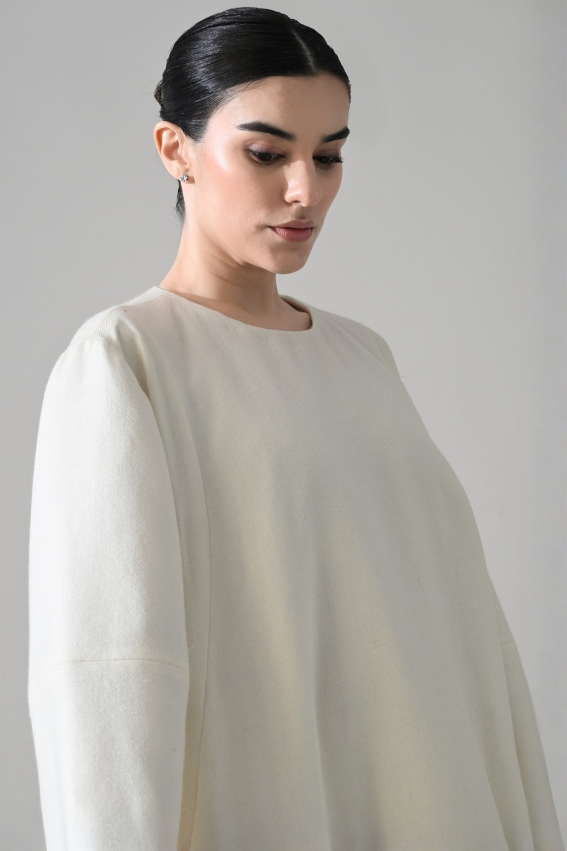 Ivory Dress  With Embroidered Motifs