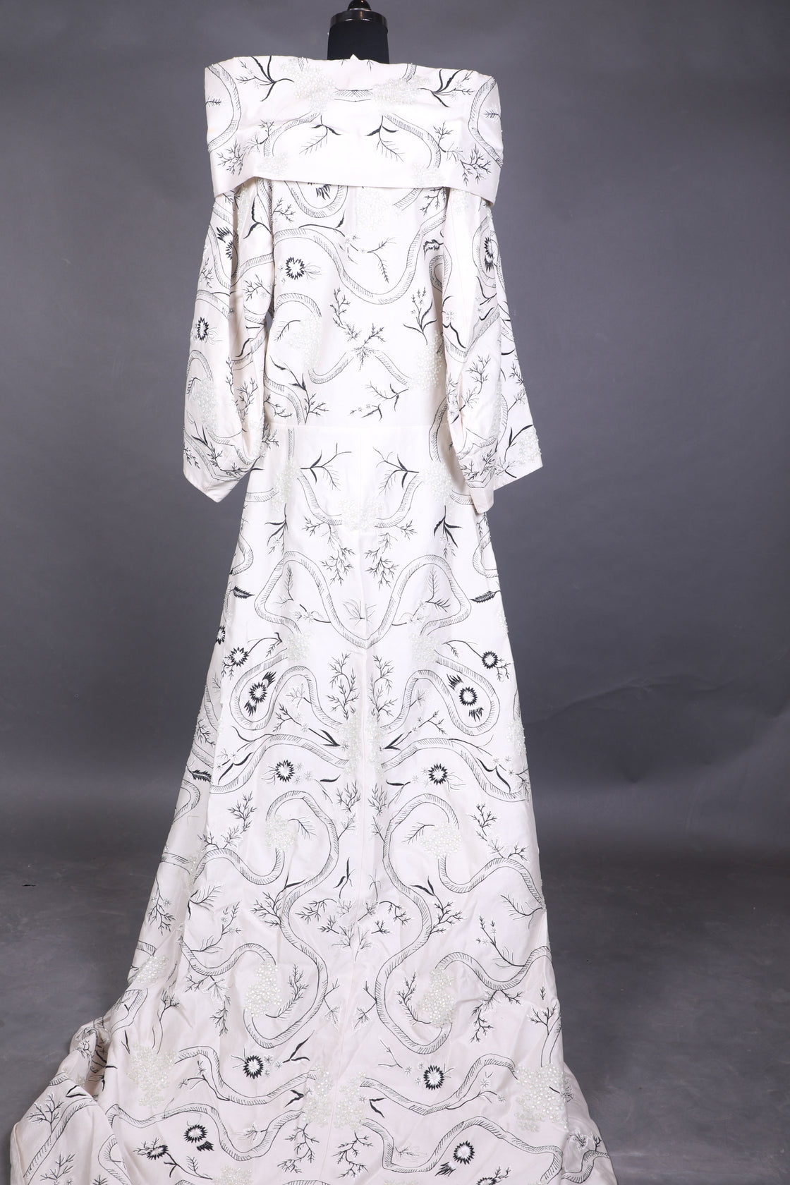 Shoulder peplum gown