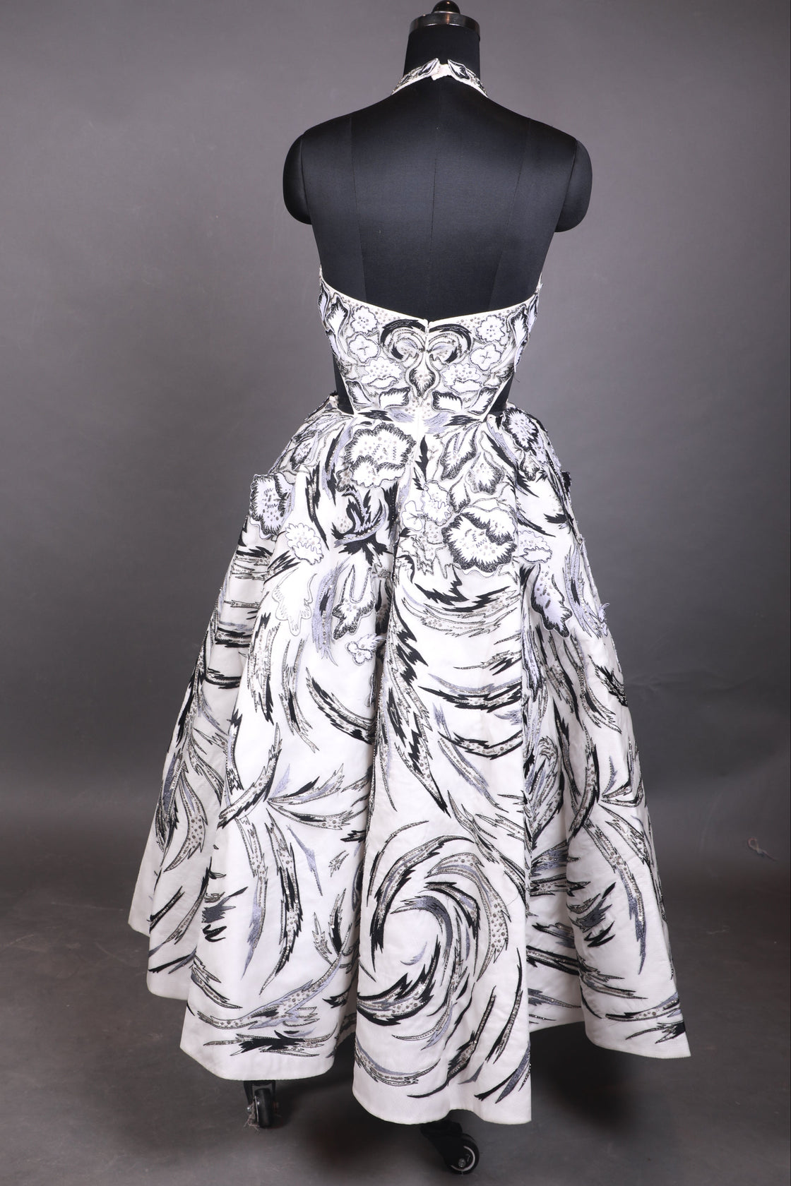 Embroidered Tiered Gown