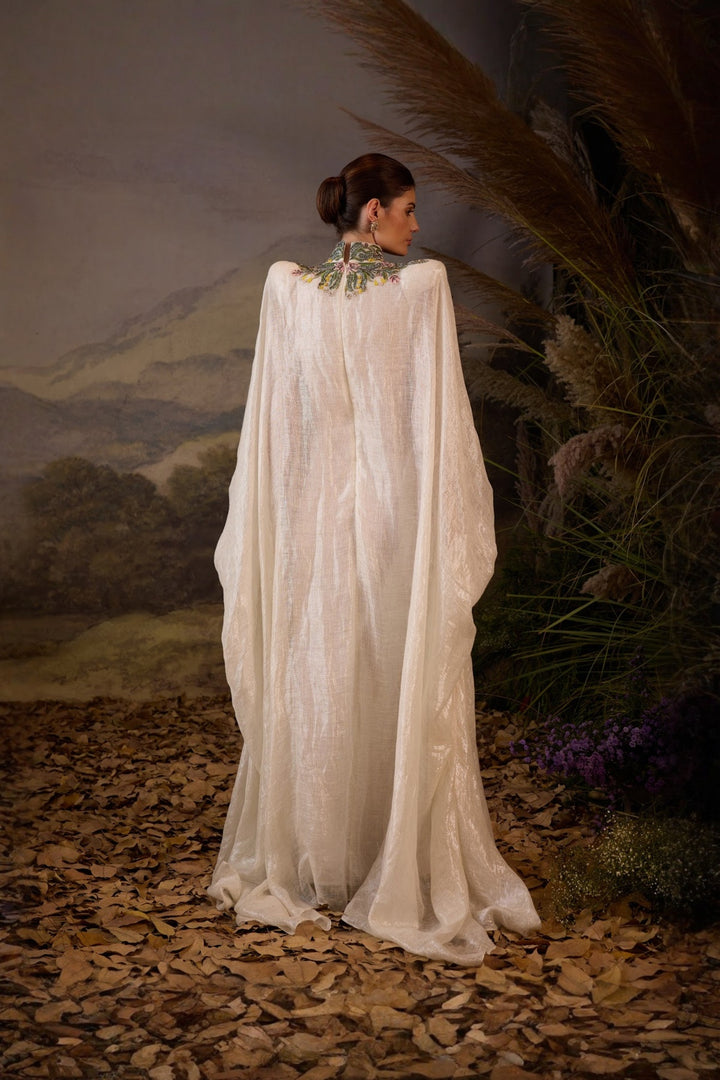 Ivory Celestial High Neck Kaftan