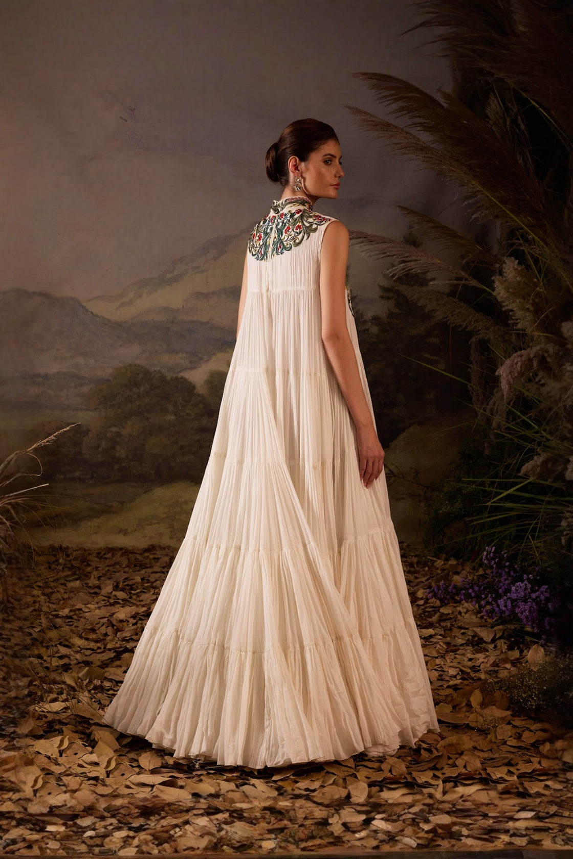 Ivory Bloom Embroidered Garden Tier Dress