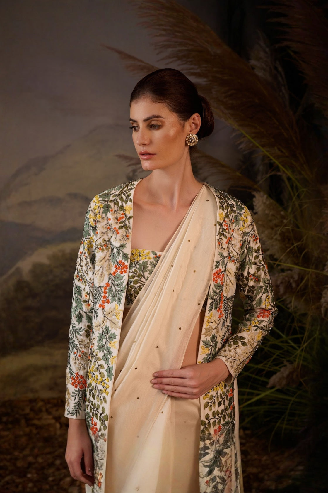 Embroidered Jacket With & Bustier