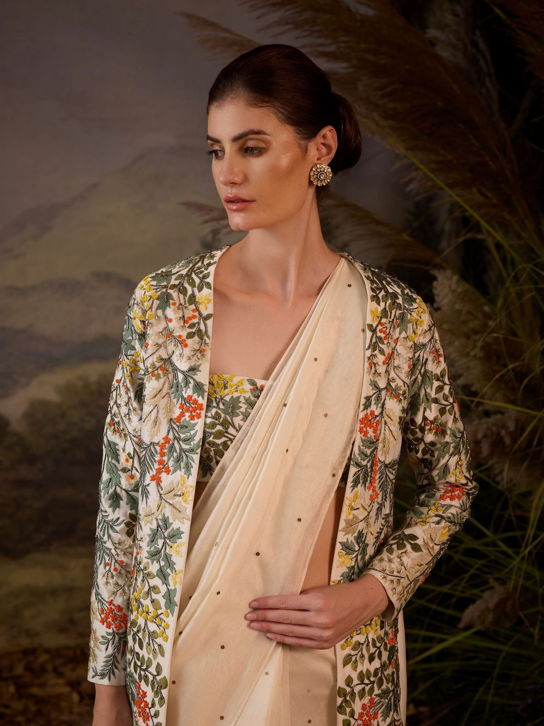 Embroidered Jacket with & Bustier