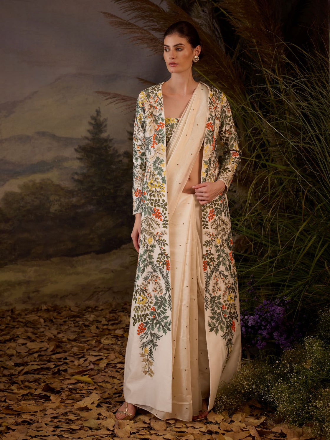 Embroidered Jacket with & Bustier
