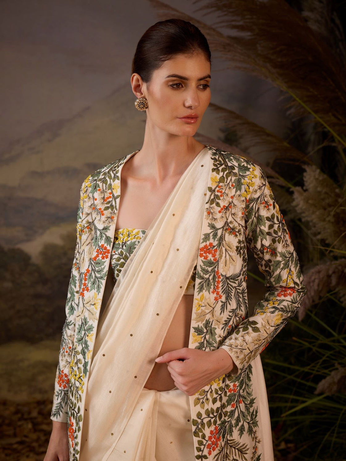 Embroidered Jacket with & Bustier
