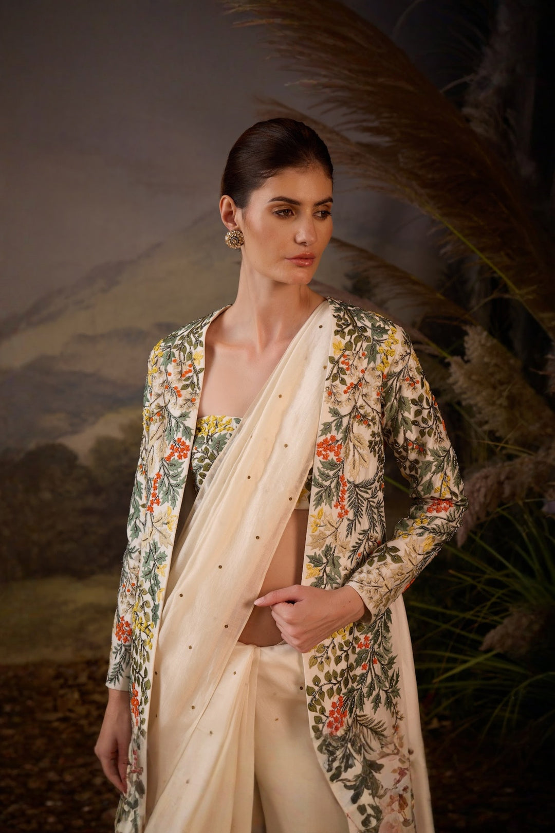 Embroidered Jacket With &amp; Bustier