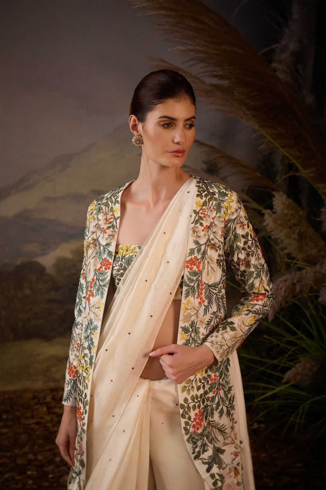 Embroidered Jacket With & Bustier