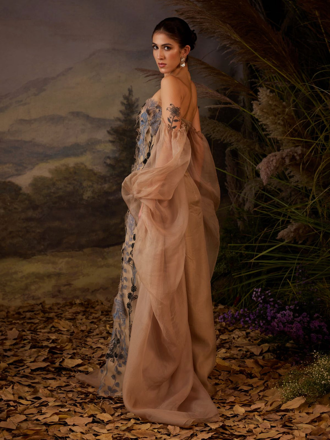 Ethereal Floral Embroidered Gown
