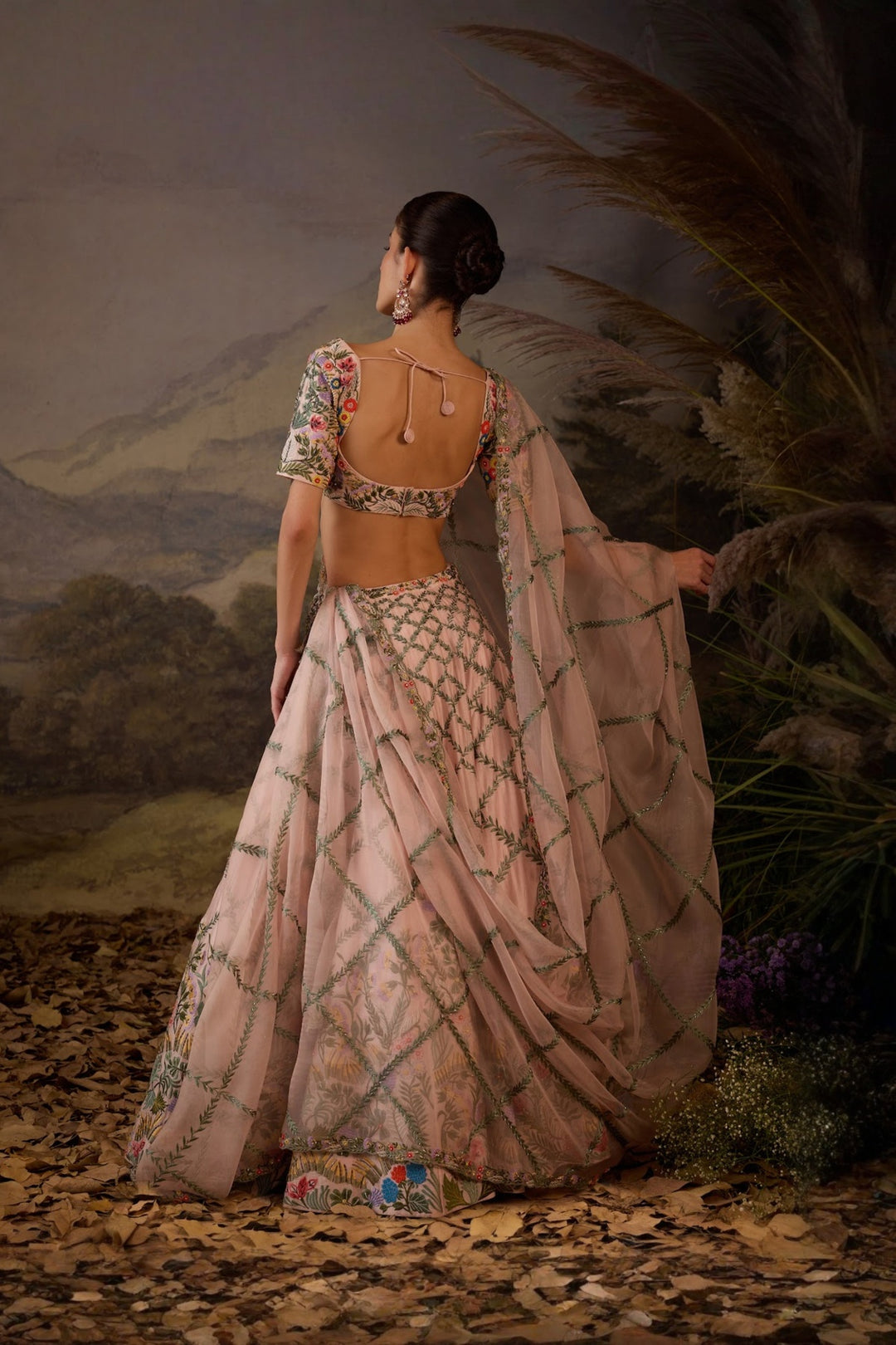 Blush Pink Petal Poetry Embroidered Lehenga set