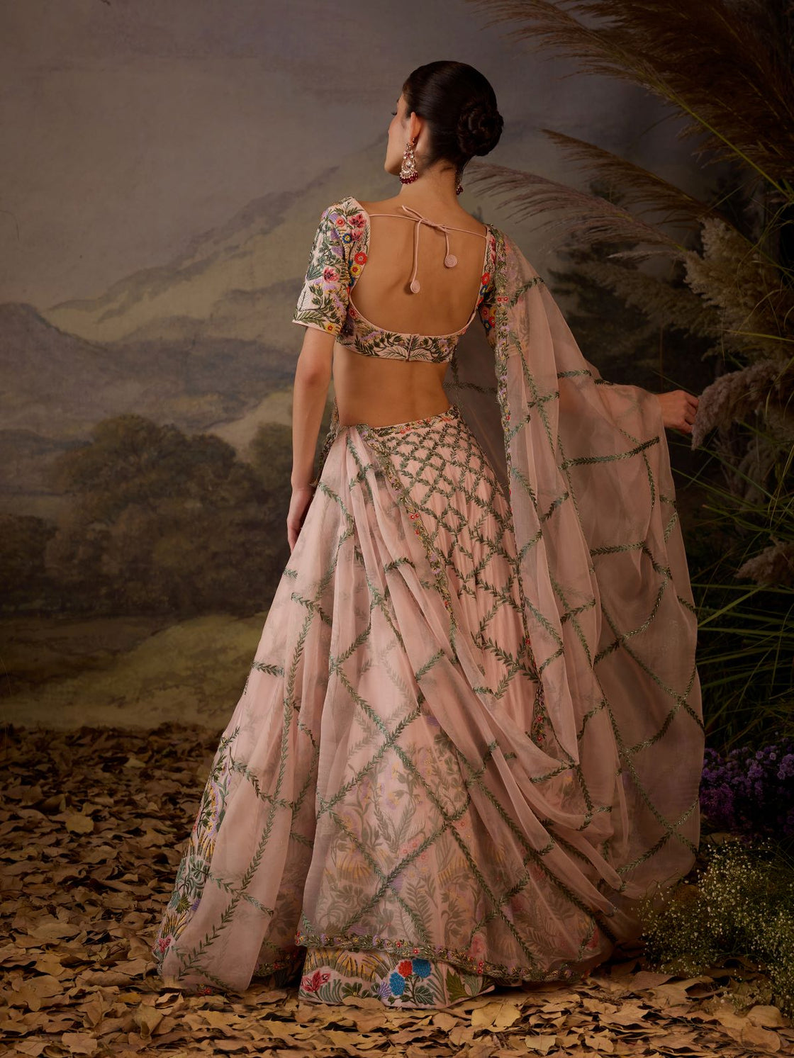 Pastel Floral Embroidered Lehenga