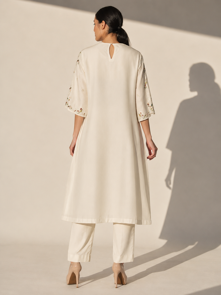 Ivory Cotton Silk Kurta Set