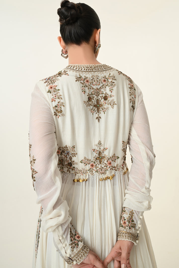 Ivory Floral Embroidered Ensemble