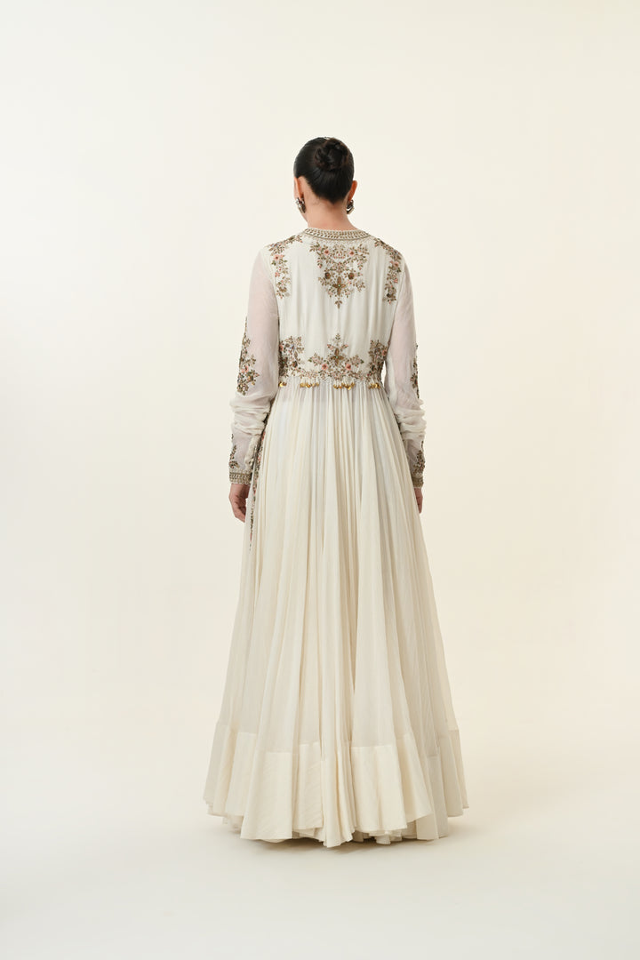 Ivory Floral Embroidered Ensemble