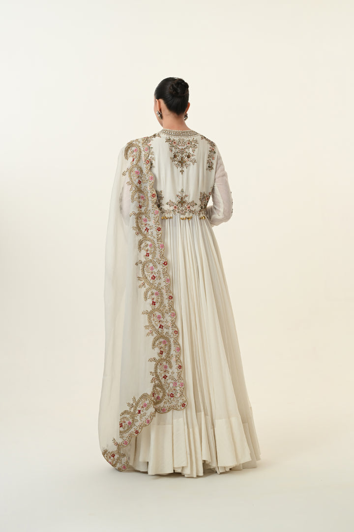 Ivory Floral Embroidered Ensemble