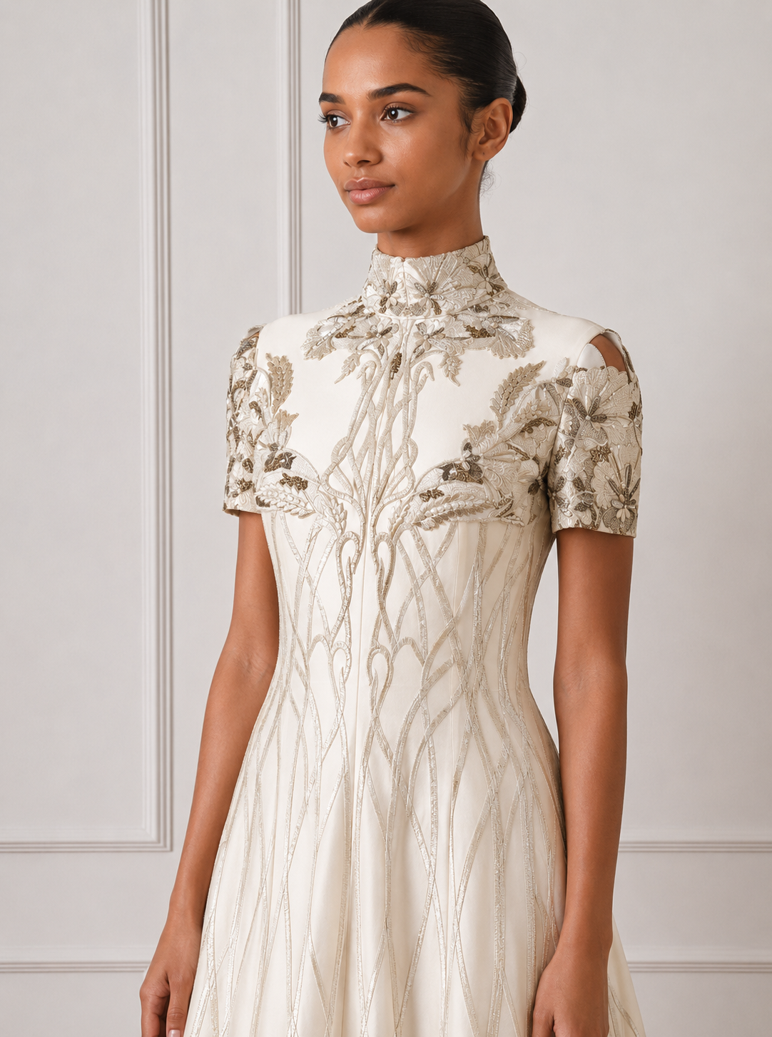 High neck gown