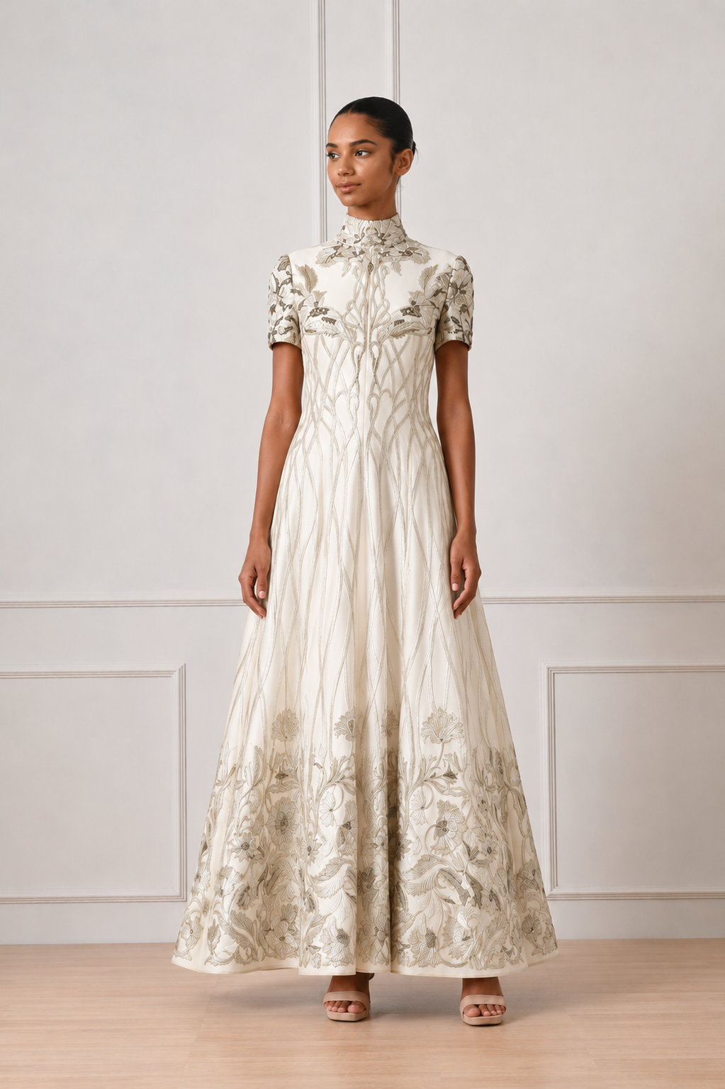High neck gown
