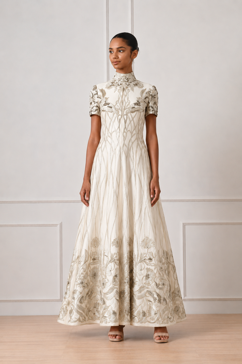 High neck gown