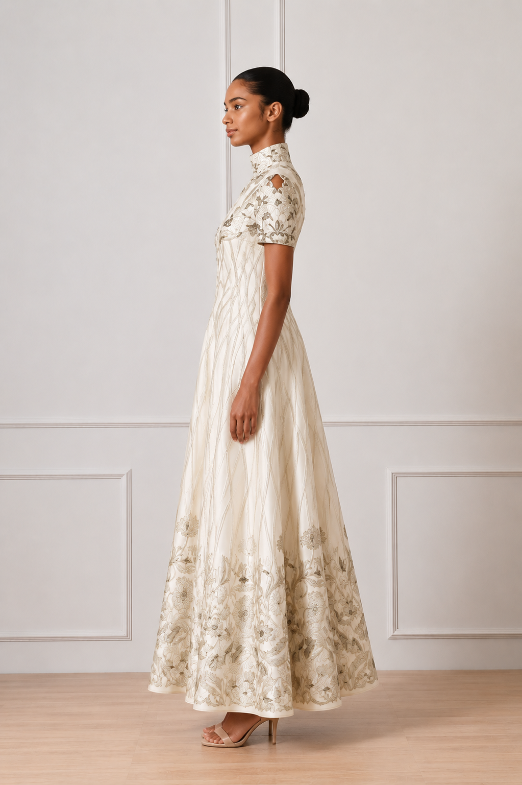 High neck gown