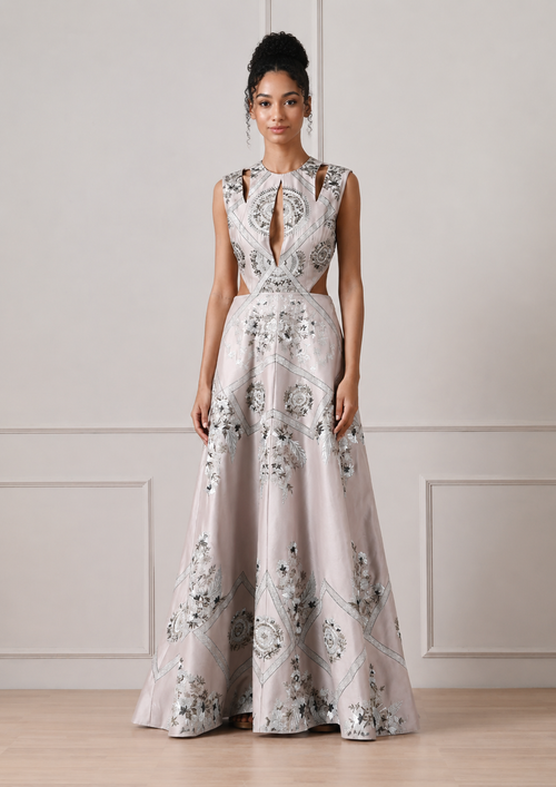 Neck & back cutout gown