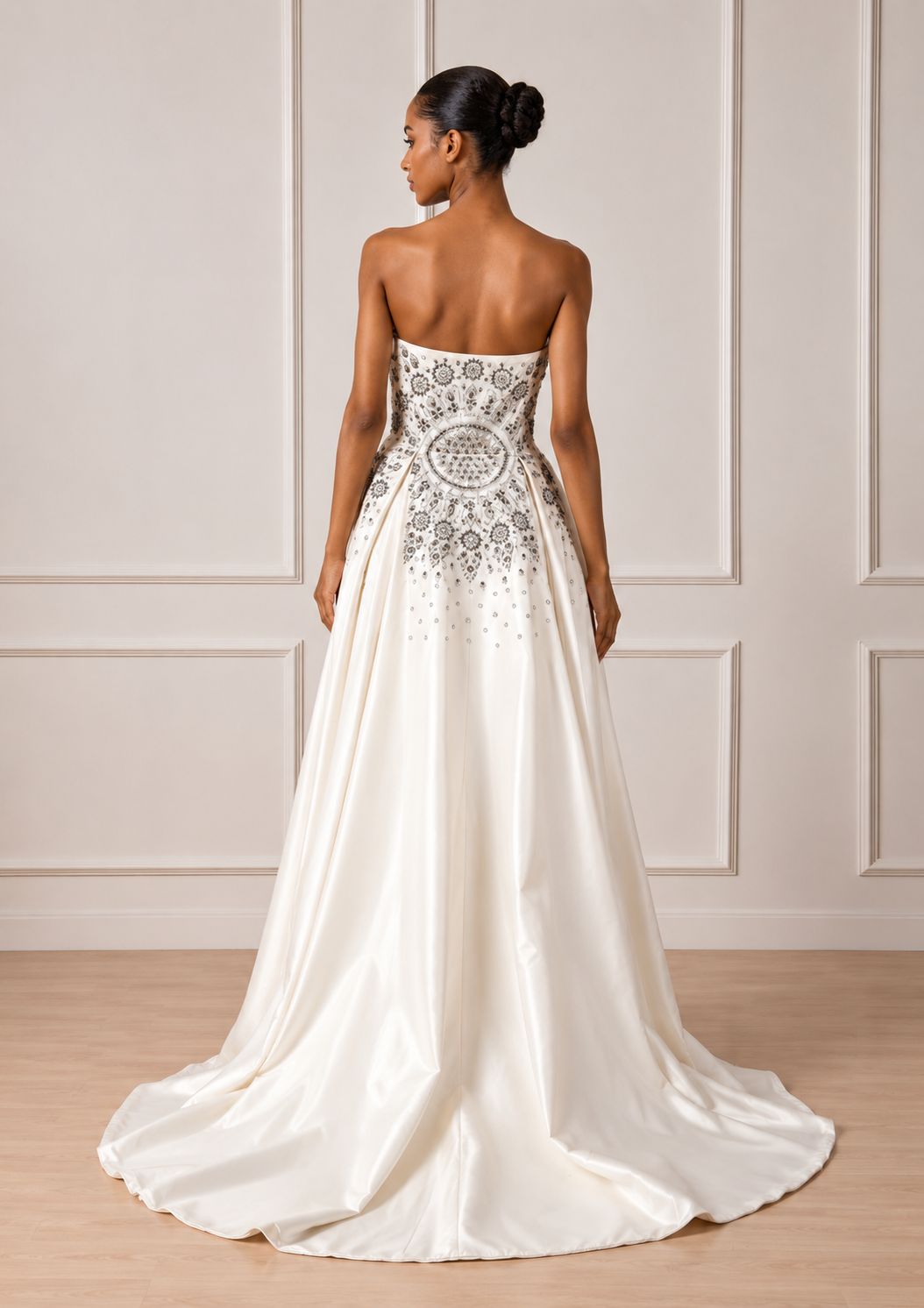 Asymmetric hem gown