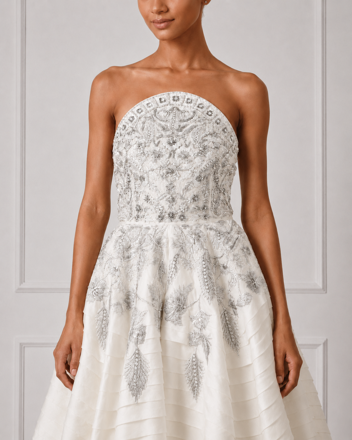 Off-shoulder gown