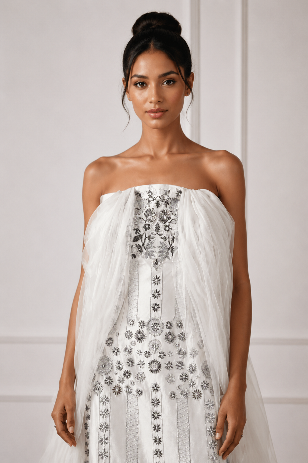 Off shoulder gown