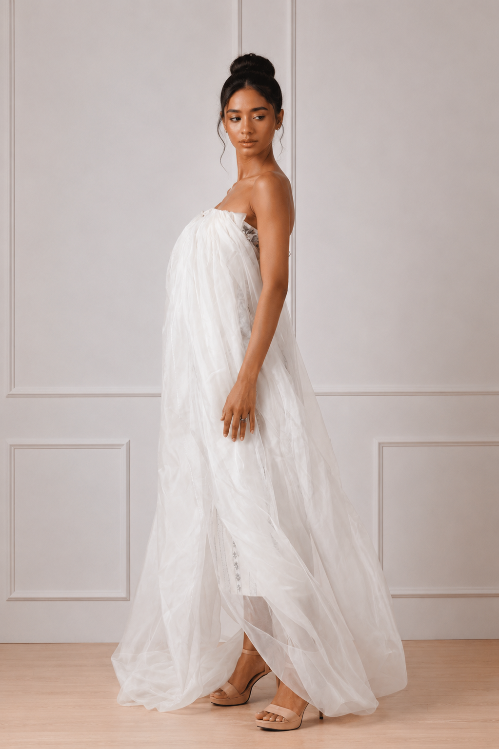 Off shoulder gown