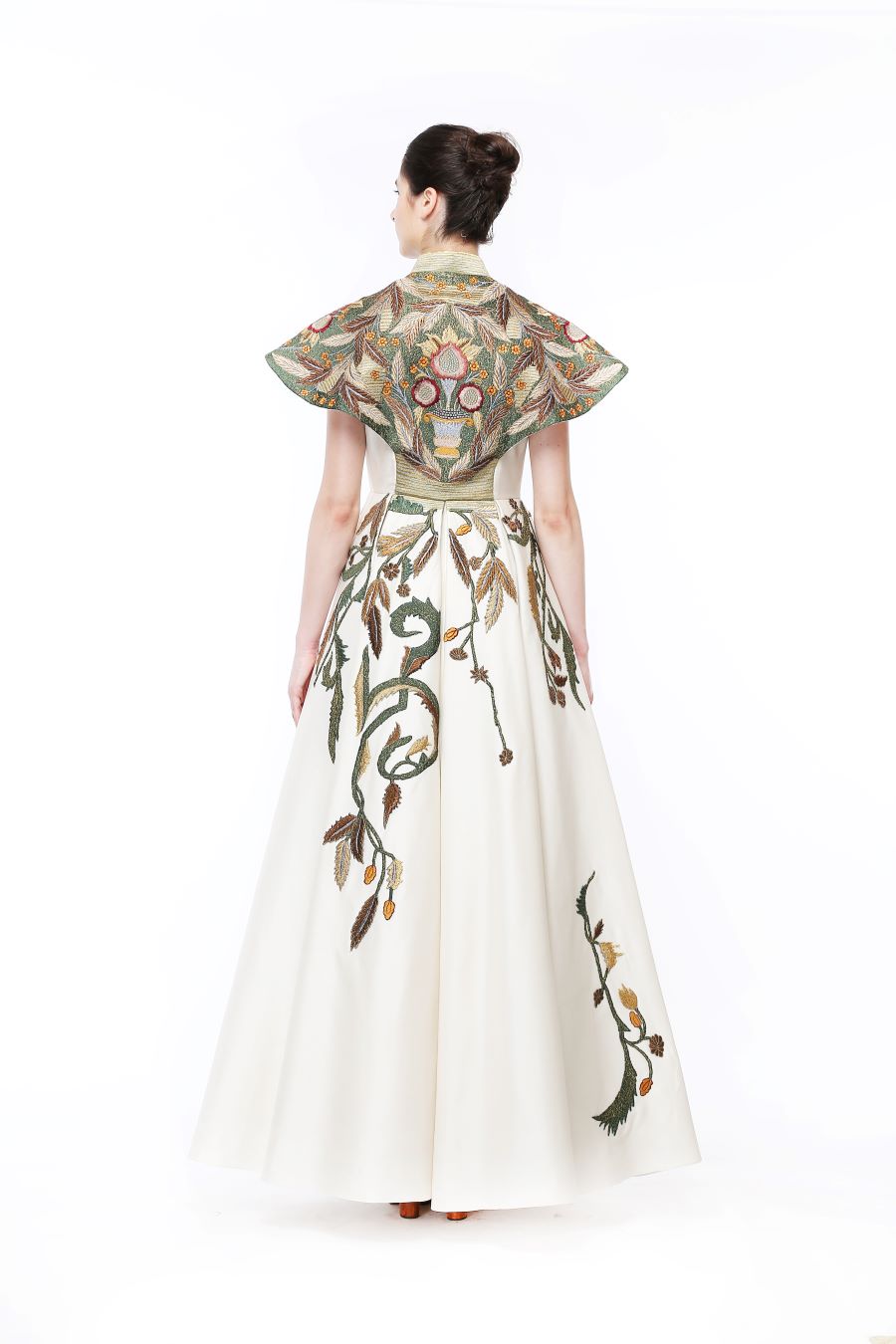 High Mandarin Embroidered Gown