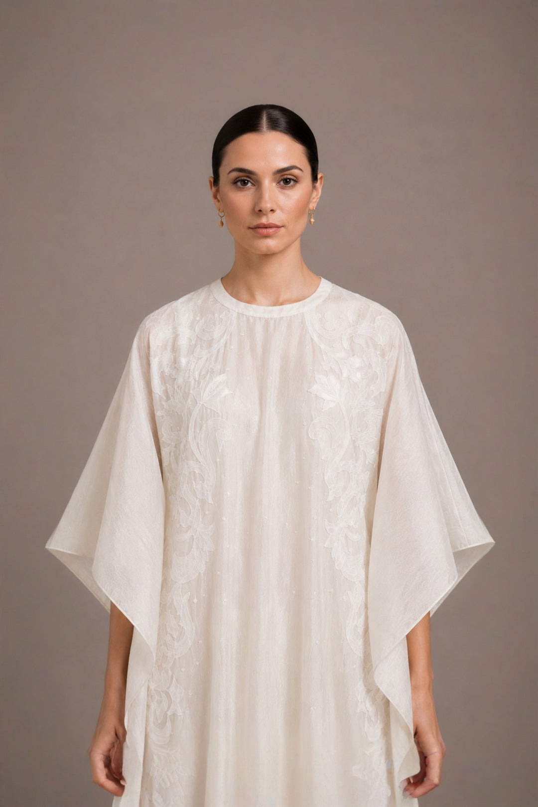 Relax Fit Floor Length Embroidered Kaftan