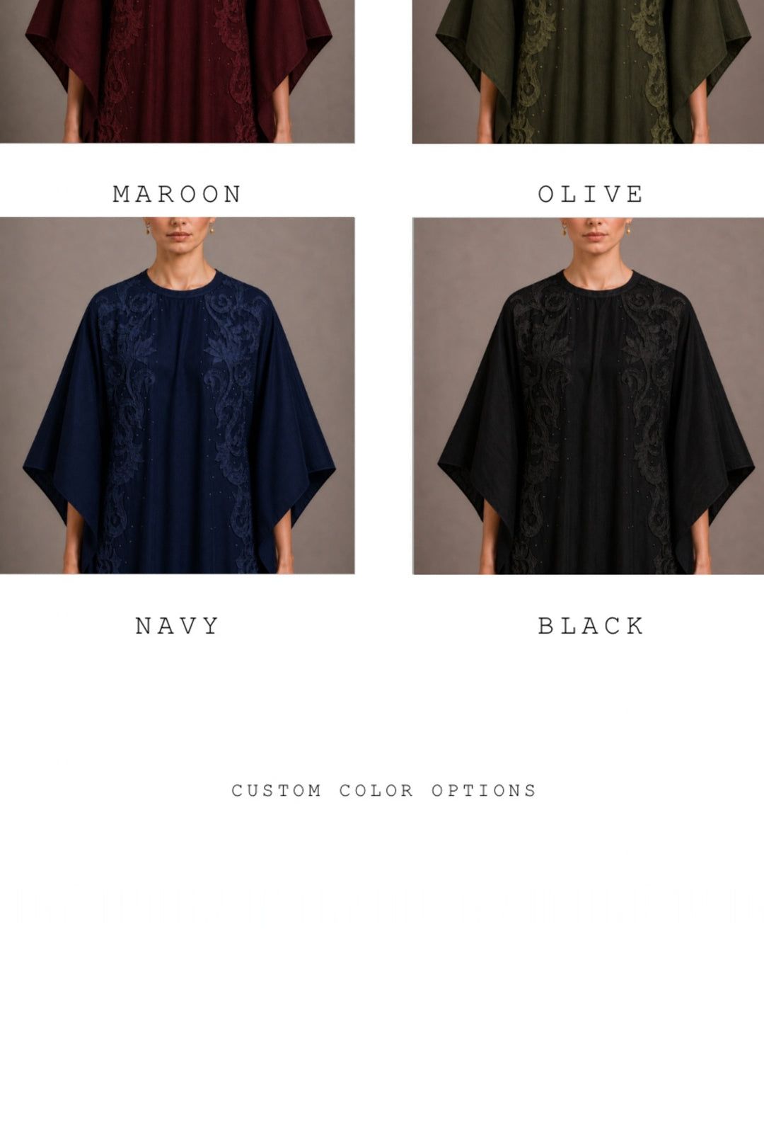 Relax Fit Floor Length Embroidered Kaftan