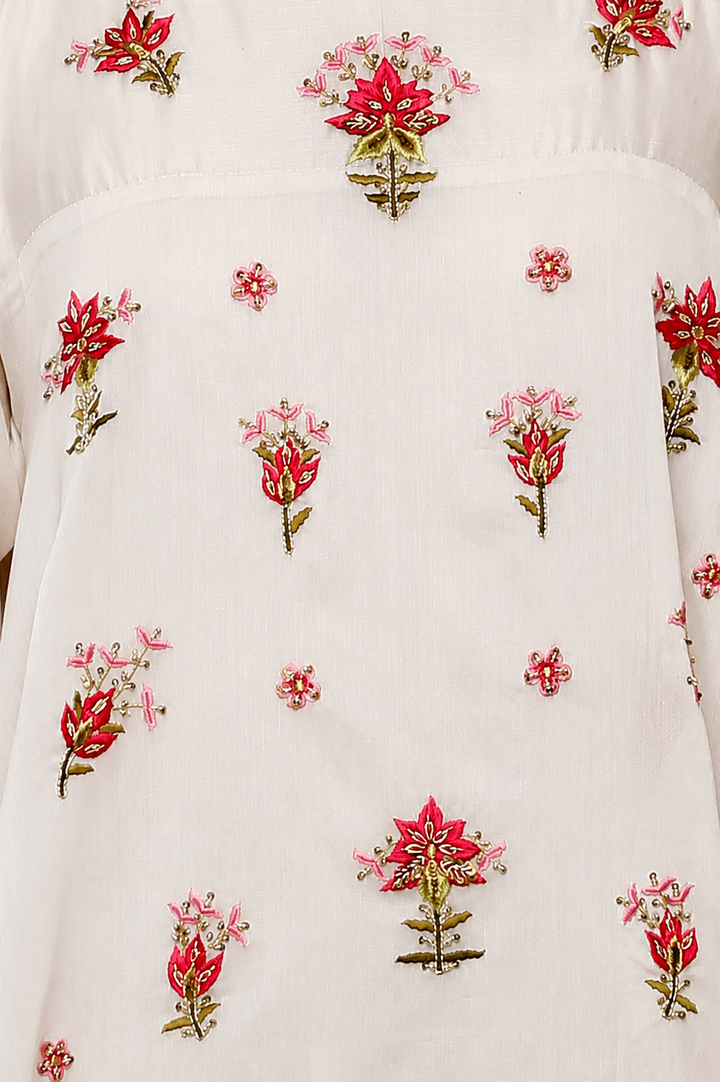 Asymmetric Embroidered Kurta Refined Layer