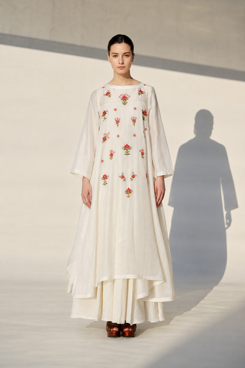 Asymmetric Embroidered Kurta refined layer