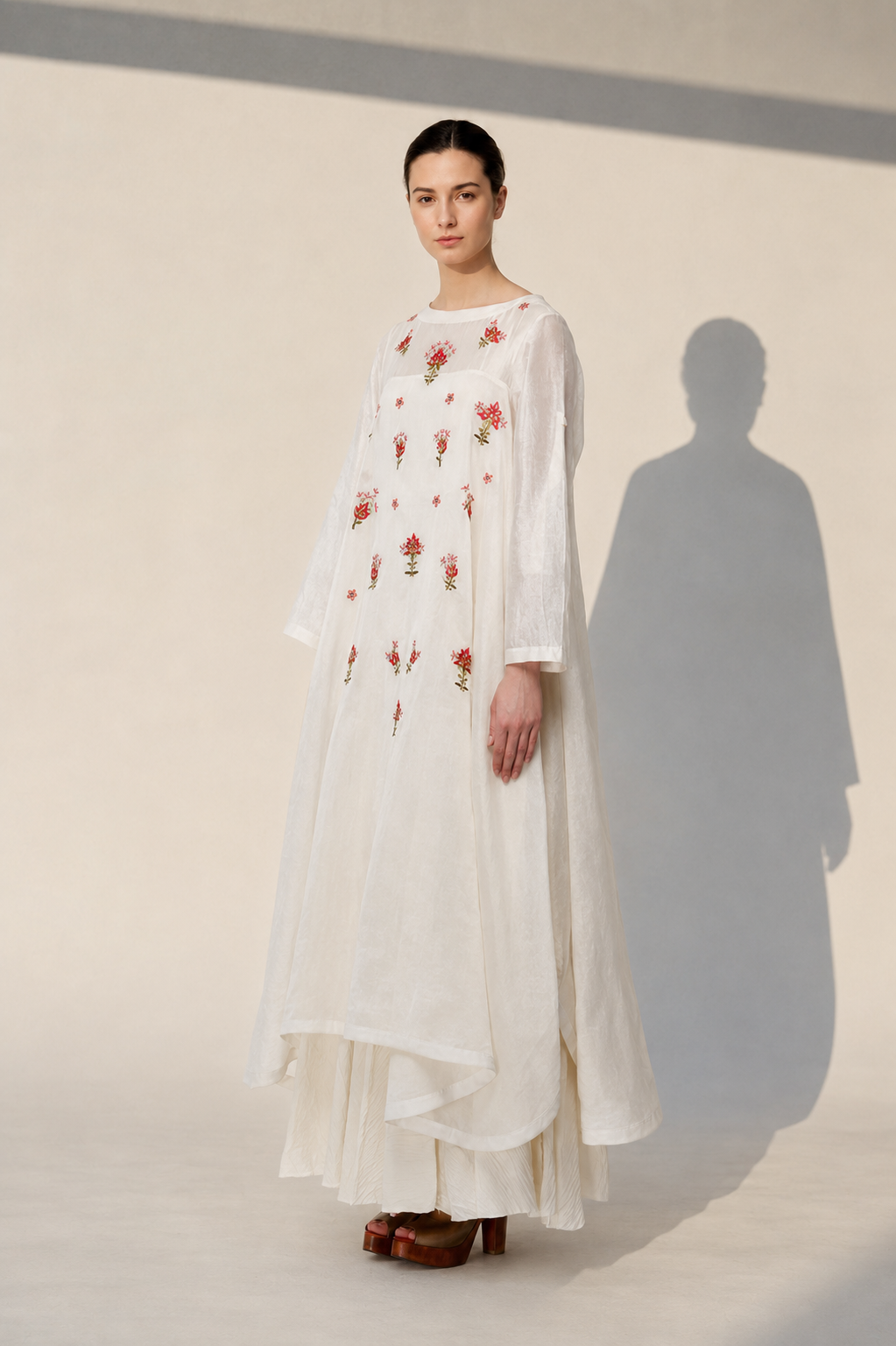 Asymmetric Embroidered Kurta Refined Layer
