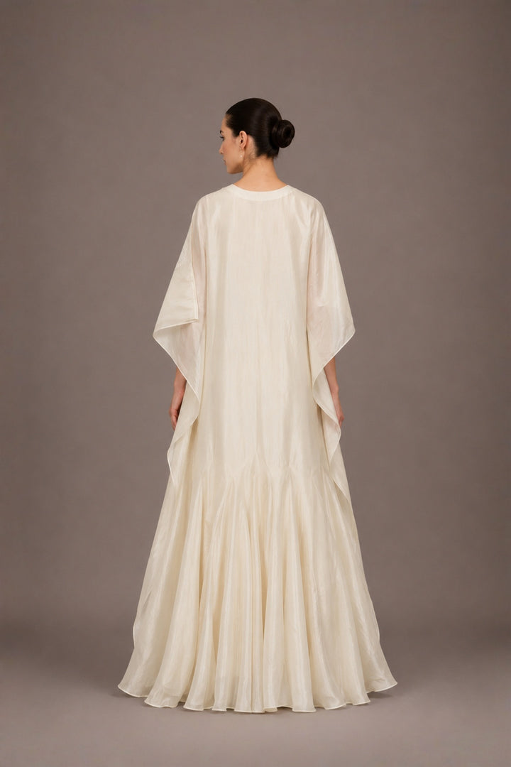 Panelled Floor-Length Embroidered Kaftan