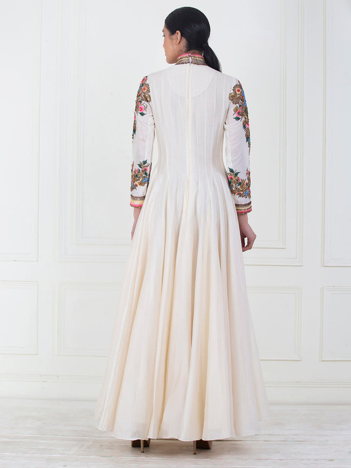 Elegant Ivory Chanderi Silk Anarkali