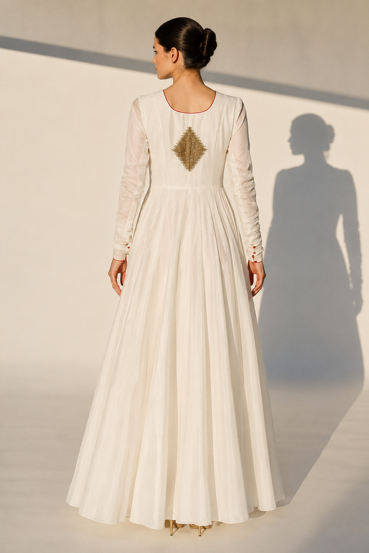 Elegant Ivory Floor-Length Kurta